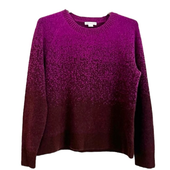 ATHLETA Hawthorn Textured Ombre Wool Blend Sweater in Pink/Purple Size Medium - Picture 4 of 8